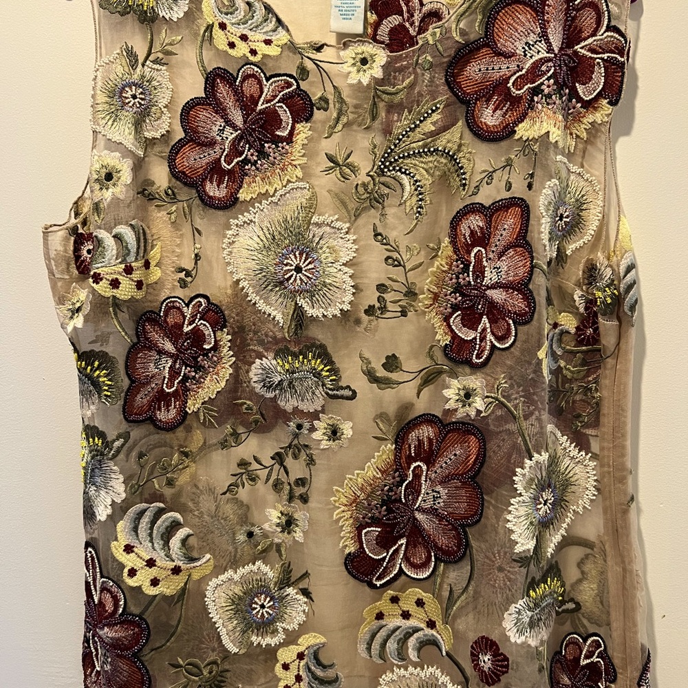 Sundance hand beaded and embroidered embellished top